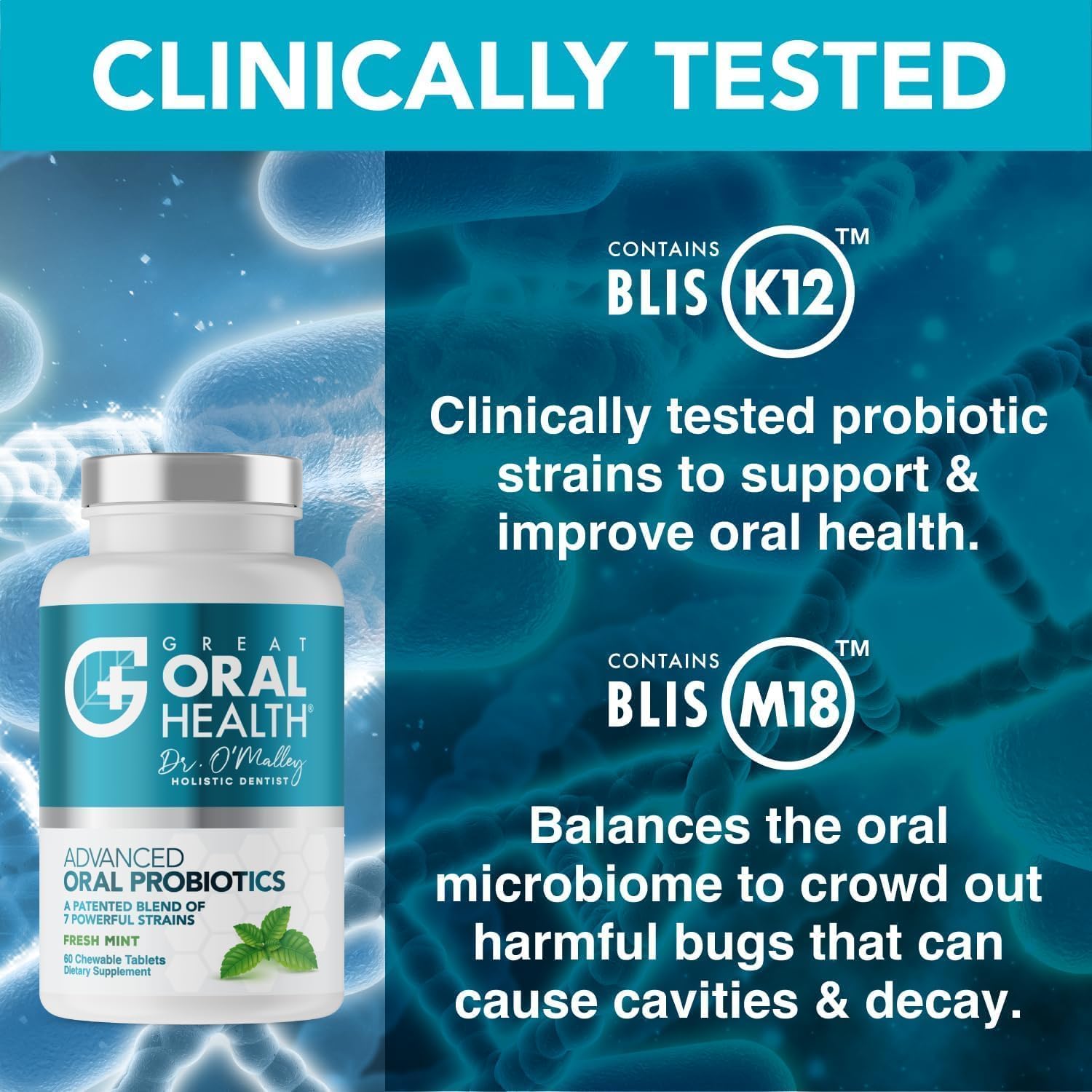 Great Oral Health gluten-free vegan formula suitable for sensitive diets.