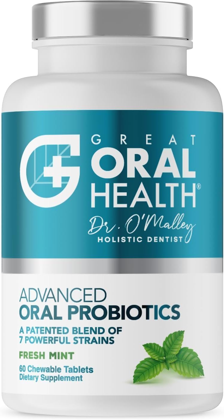Great Oral Health bottle of probiotic chewables for daily oral support.