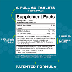 Great Oral Health mint probiotic tablets for daily teeth and gum support