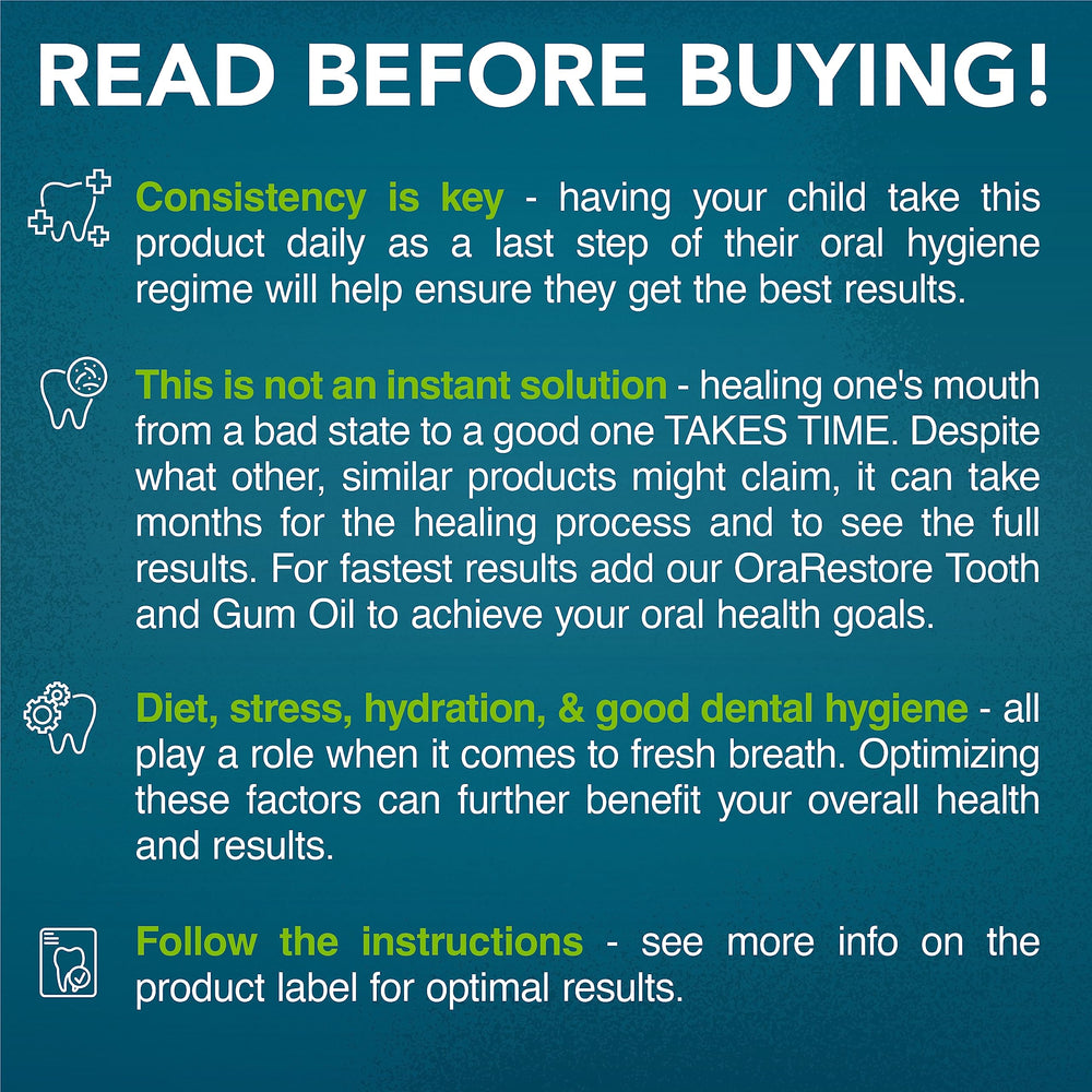 Great Oral Health vegan gluten-free label on probiotic packaging