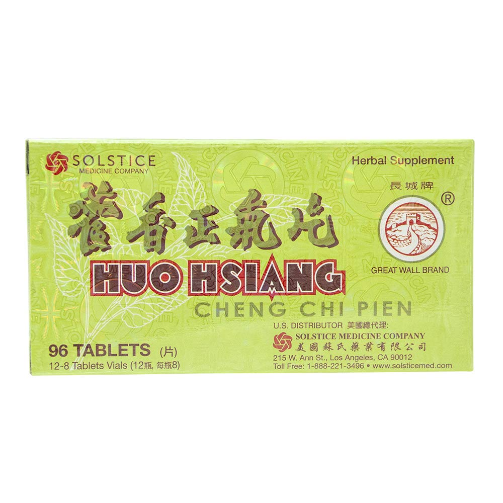 Great Wall Huo Hsiang Cheng Chi Pien box packaging with traditional blend for daily routine.