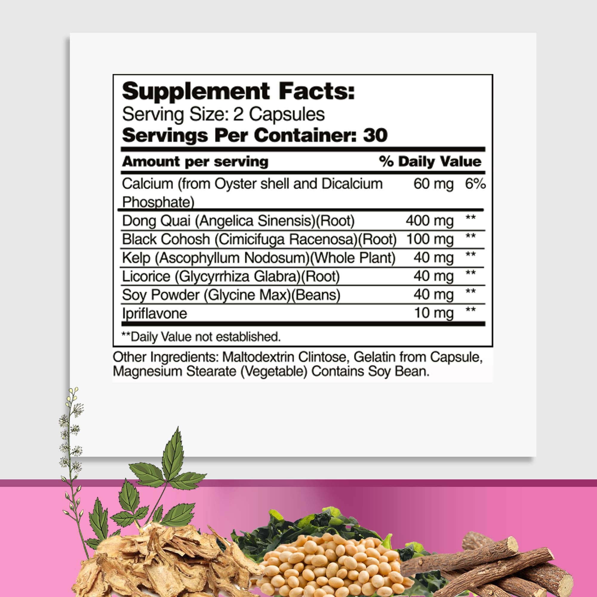 GreeNatr black cohosh ingredient close-up emphasizes traditional menopause relief.