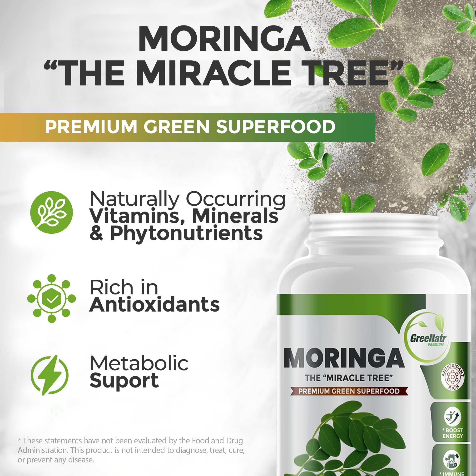 GreeNatr ginkgo biloba leaves focus hints at cognitive support potential.