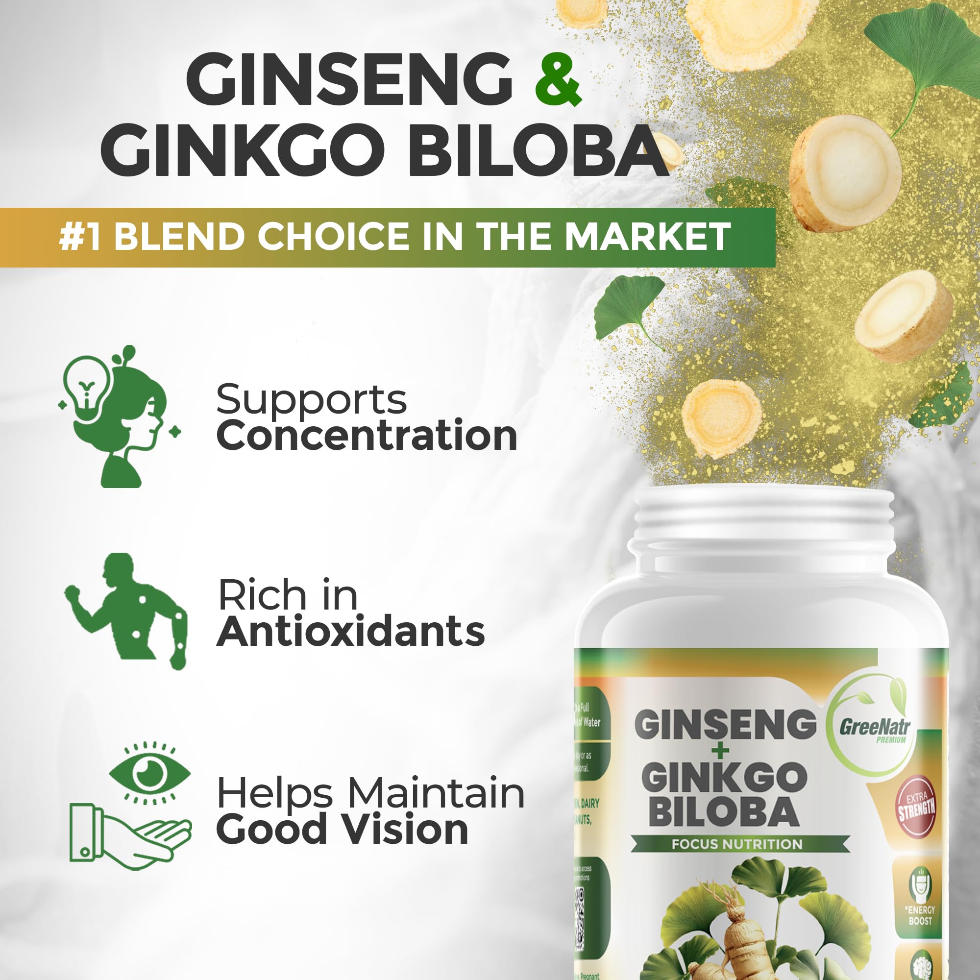 GreeNatr dosing times image references two-tablet daily schedule for simplicity