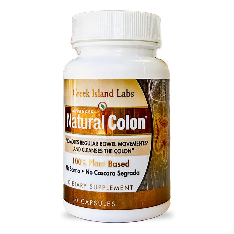 Greek Island Labs natural colon cleanse bottle, gentle detox for smoother digestion