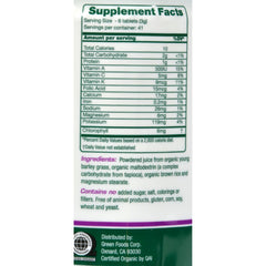 Green Foods Green Magma tablets highlight vegan gluten-free daily nutrition.