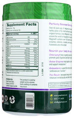 Green Foods Green Magma label highlights organic, non-GMO formula grown without pesticides.