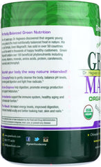 Green Foods Green Magma powder scoop shows convenient daily servings of organic barley grass.