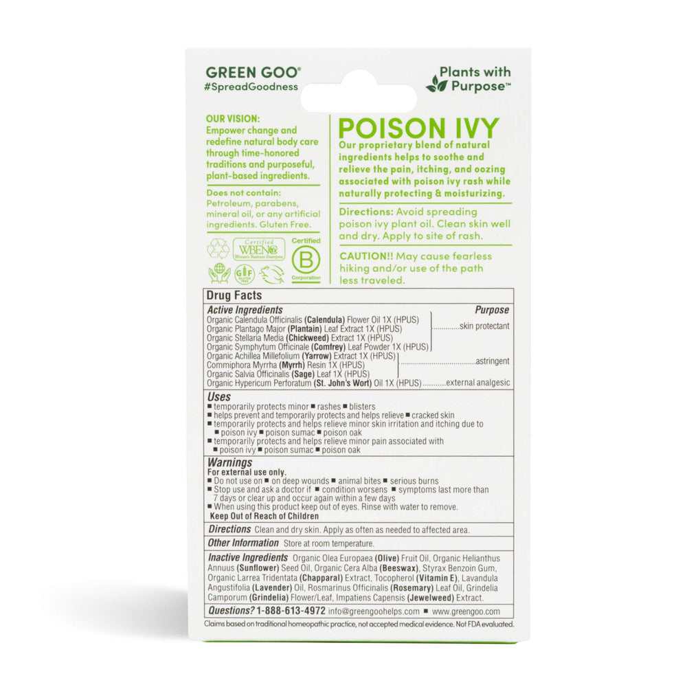 Applying Green Goo Poison Ivy Salve to irritated skin for relief and protection.
