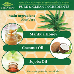 Green Leaf Naturals cream being applied on skin demonstrates quick absorption.