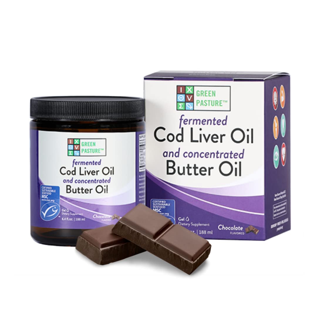 Green Pasture blended gel bottle with chocolate flavor for daily nutrition