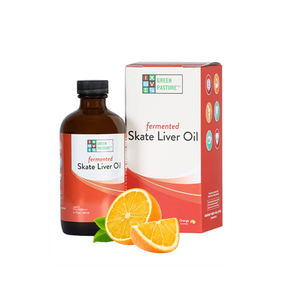 Green Pasture orange bottle for daily supplementation with natural Omegas
