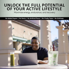 Green Regimen Elite container highlighting digestive enzymes included
