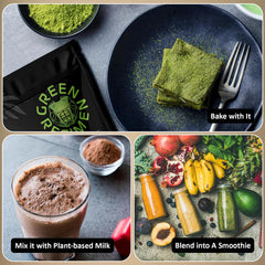 Green Regimen Elite shake glass showcasing smooth, non-chalky chocolate protein