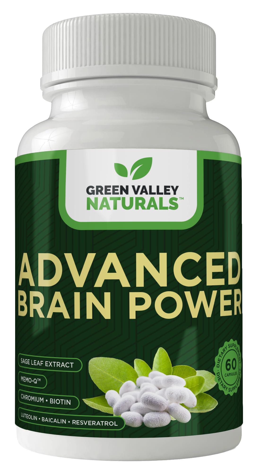 Green Valley Naturals Brain Factor-7 capsules for daily memory support