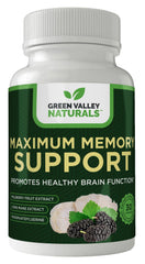 Green Valley Naturals Maximum Memory Support bottle ready for daily cognitive support.