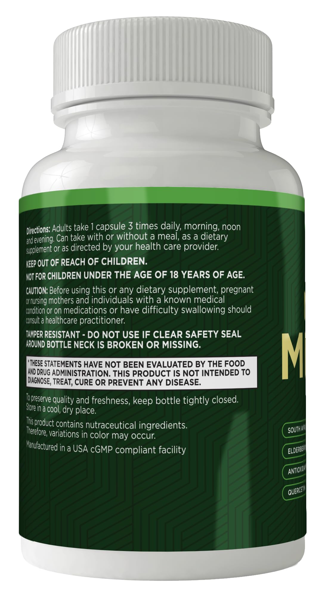 Green Valley Naturals My Sinus Miracle capsules on a white background, aids mucus clearance.