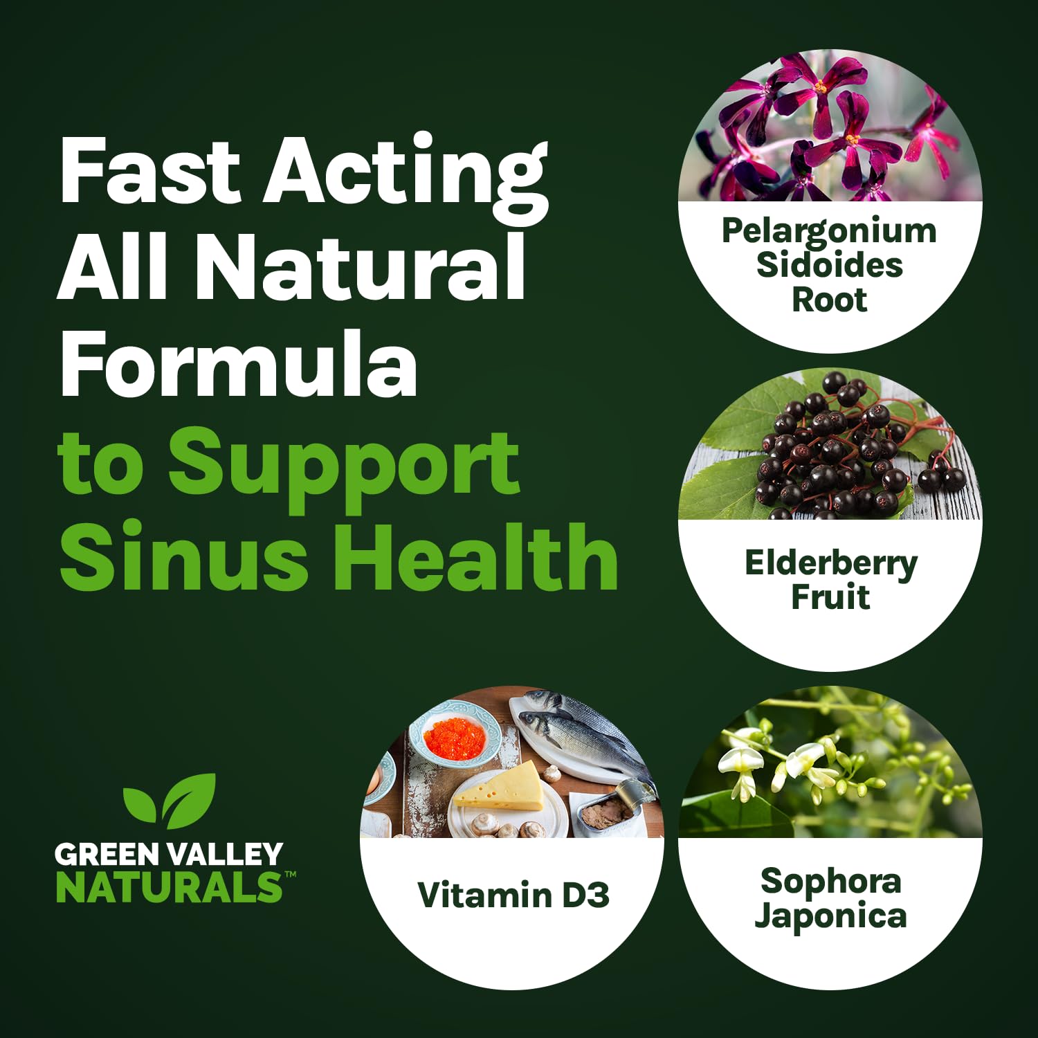 Green Valley Naturals My Sinus Miracle capsules arranged, ready for daily respiratory comfort.