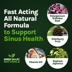 Green Valley Naturals My Sinus Miracle capsules arranged, ready for daily respiratory comfort.