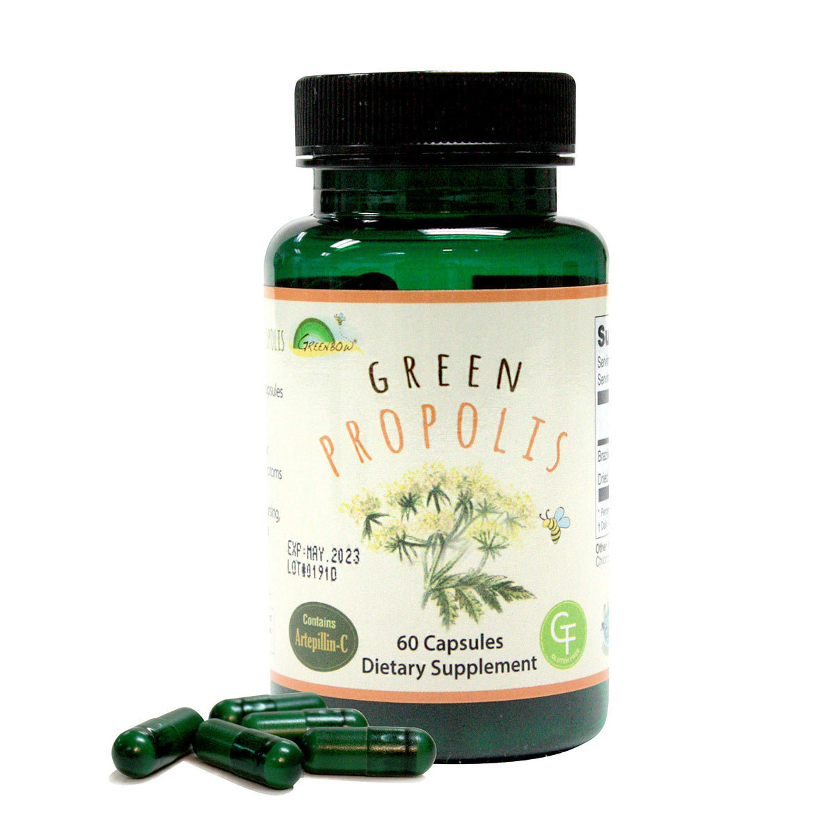 Greenbow Green Propolis bottle front for daily wellness packaging