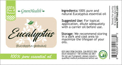 GreenHealth eucalyptus oil packaged in USA—quality tested.