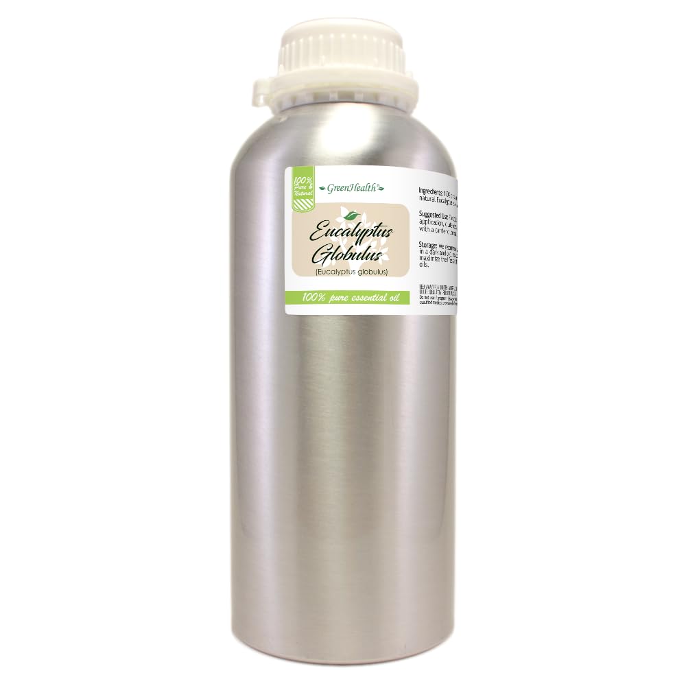 GreenHealth eucalyptus oil bottle—bulk packaging ideal for diffusers and cleaning projects.