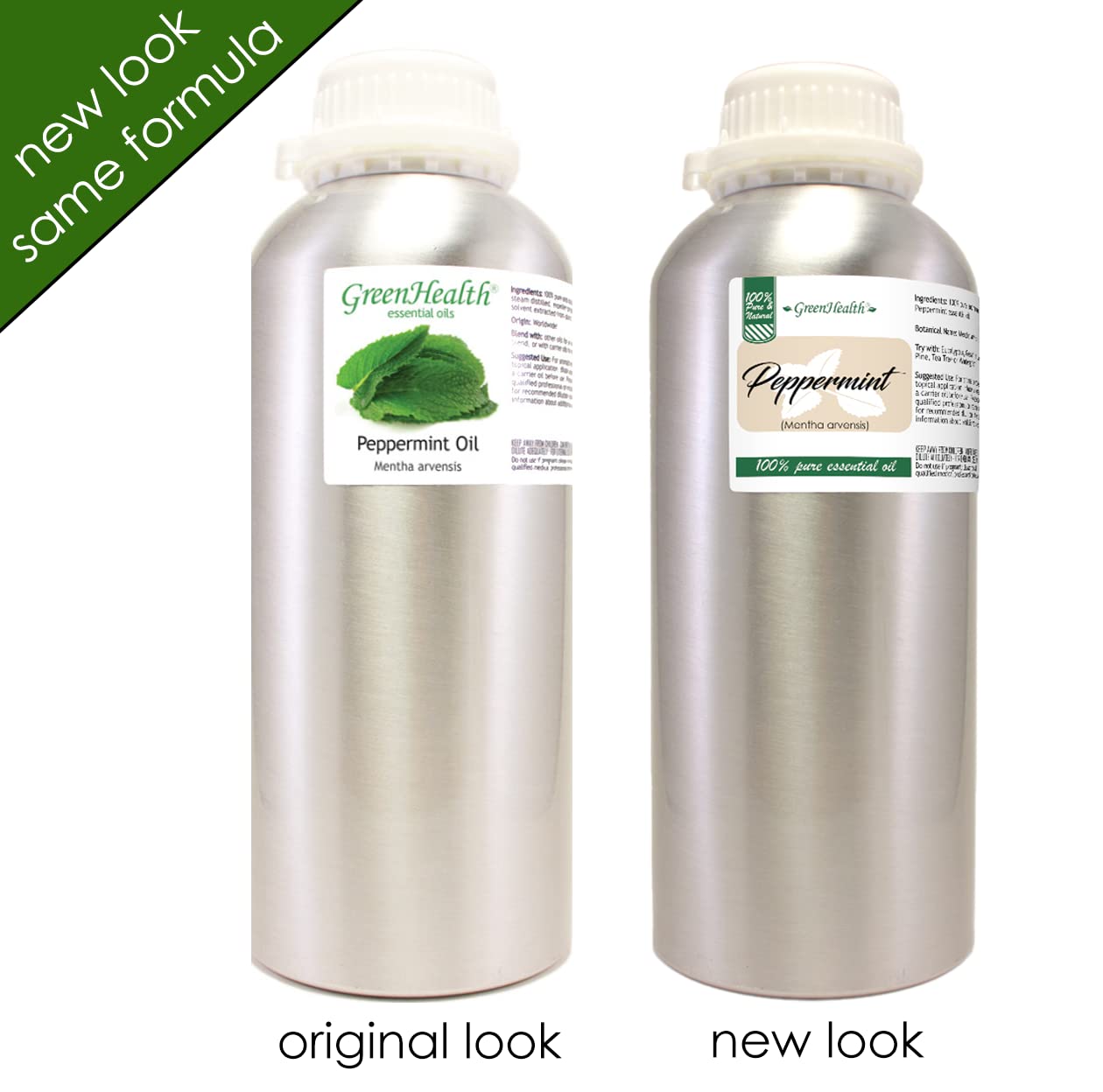 GreenHealth Peppermint Essential Oil aluminum bottle protects fragrance and supports repeated use.
