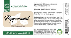 GreenHealth Peppermint Essential Oil room spray uses for fresh air and aroma routines.