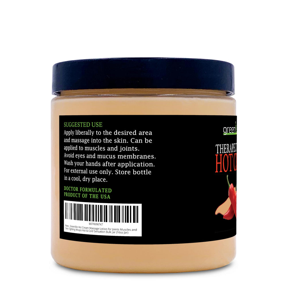 GreenIVe Hot Cream bulk jar with massage action.