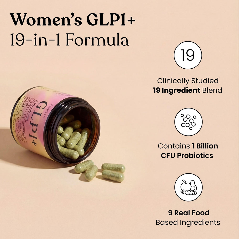 GreenLab GLP-1 probiotic strains illustrating gut balance.