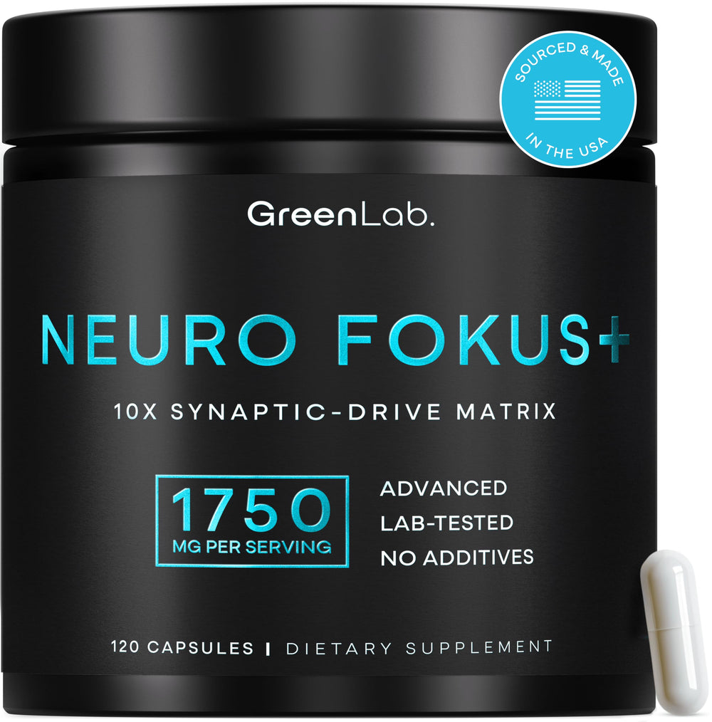 GreenLab NEURO FOKUS+ bottle with focus-forward design for professionals.