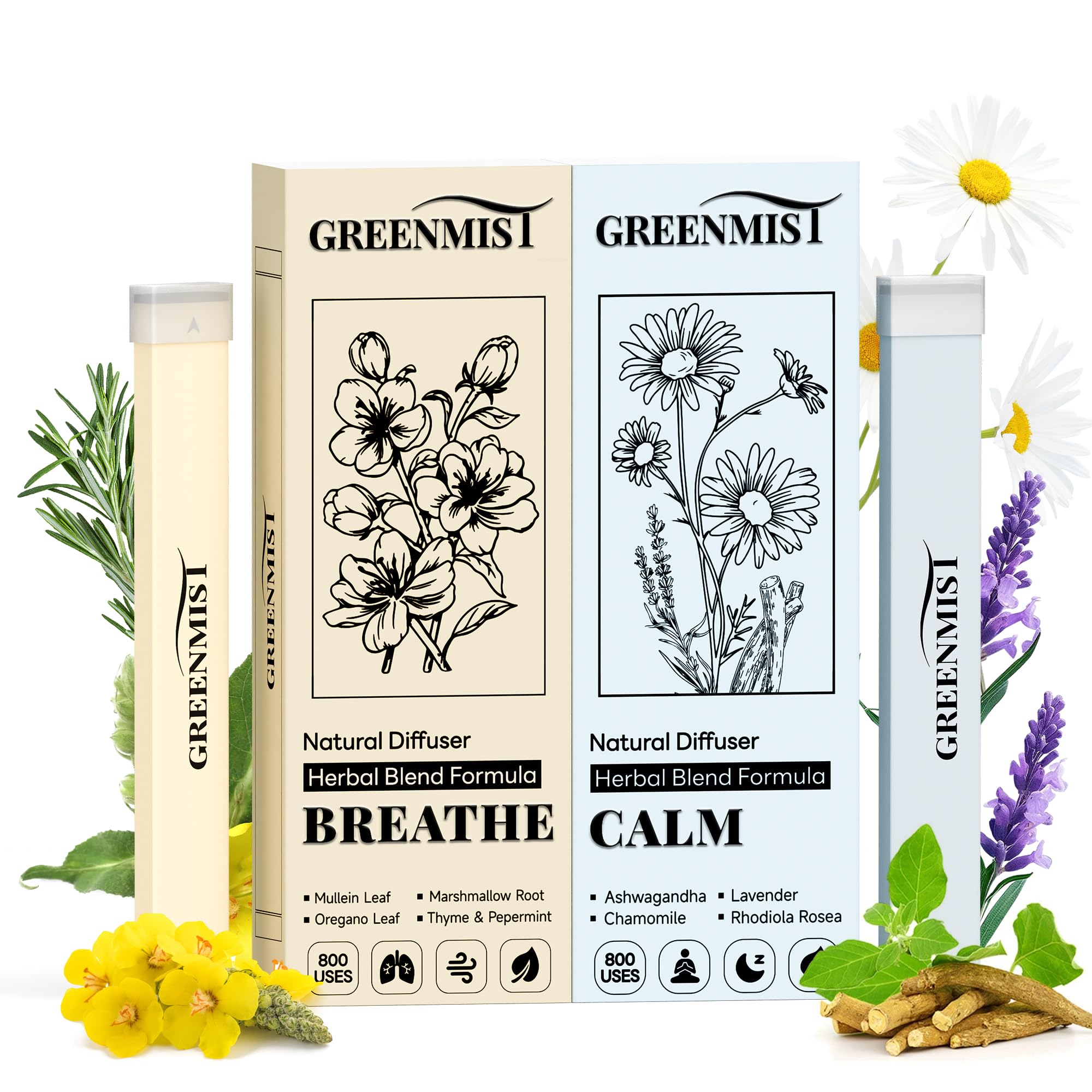 GreenMIST 2-pack diffuser pen bundle for versatile day and night use