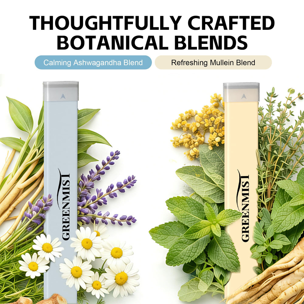 GreenMIST mullein blend diffuser pen showing refreshing mint and thyme
