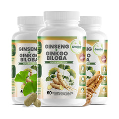 GreeNatr Ginkgo Biloba and Panax Ginseng bottle for brain support.