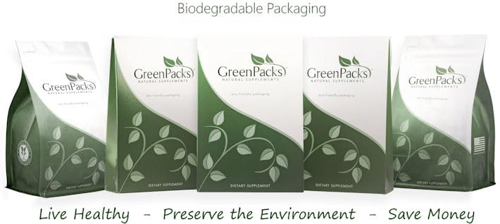 Eco-friendly GreenPacks packaging highlights biodegradable materials.