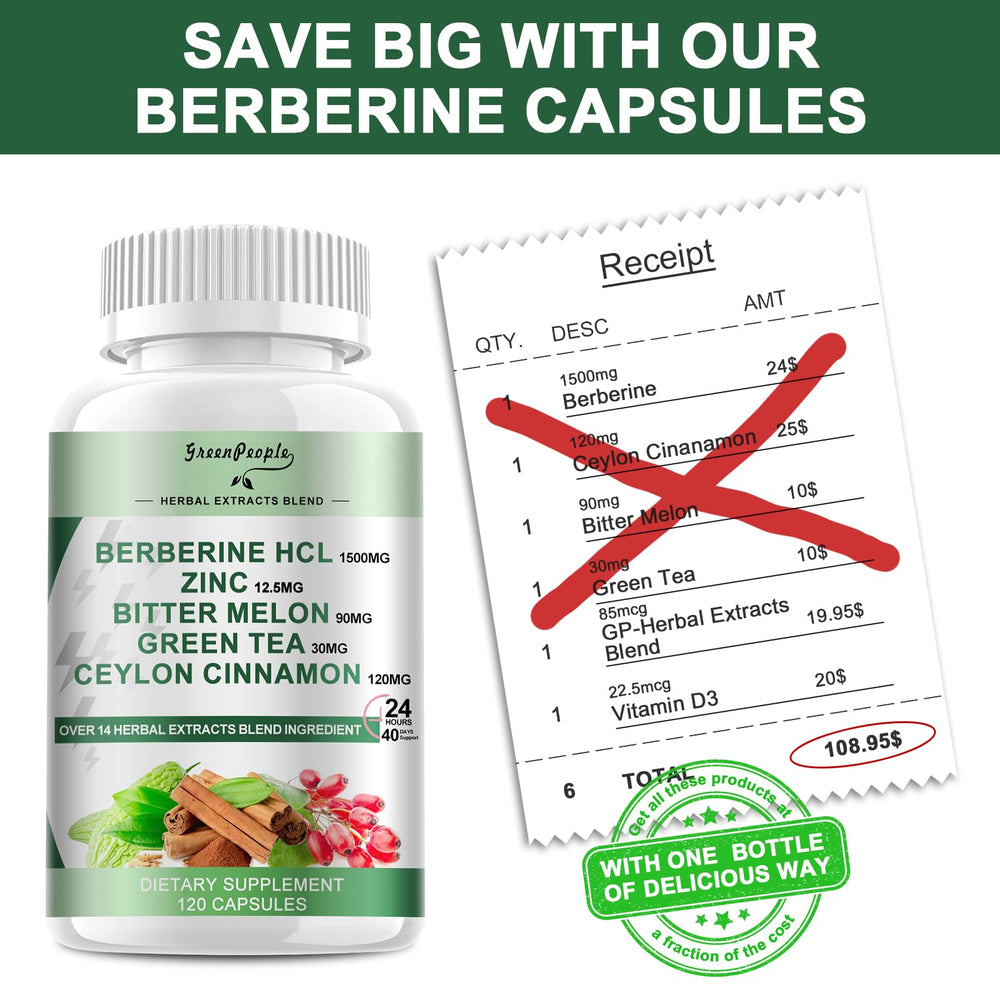 GREENPEOPLE berberine 2-pack display image showing value and convenience