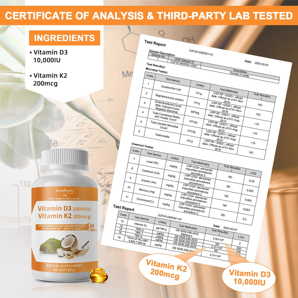 GREENPEOPLE K2 D3 bottle label detail confirms high-potency D3 and K2