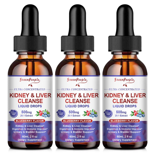 GREENPEOPLE Kidney Cleanse bottle pours for easy dosing and on-the-go support.
