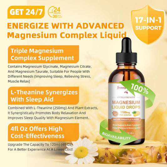 GREENPEOPLE magnesium liquid drops pour spout for quick, mess-free serving.