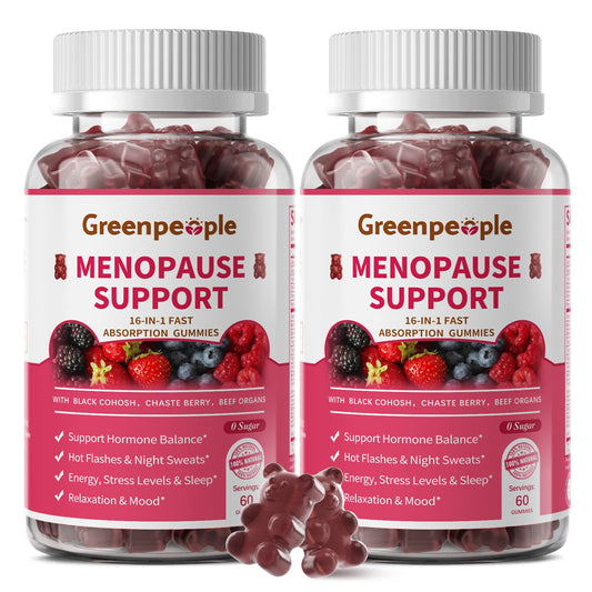 GREENPEOPLE Menopause Gummies bottle front for daily symptom support