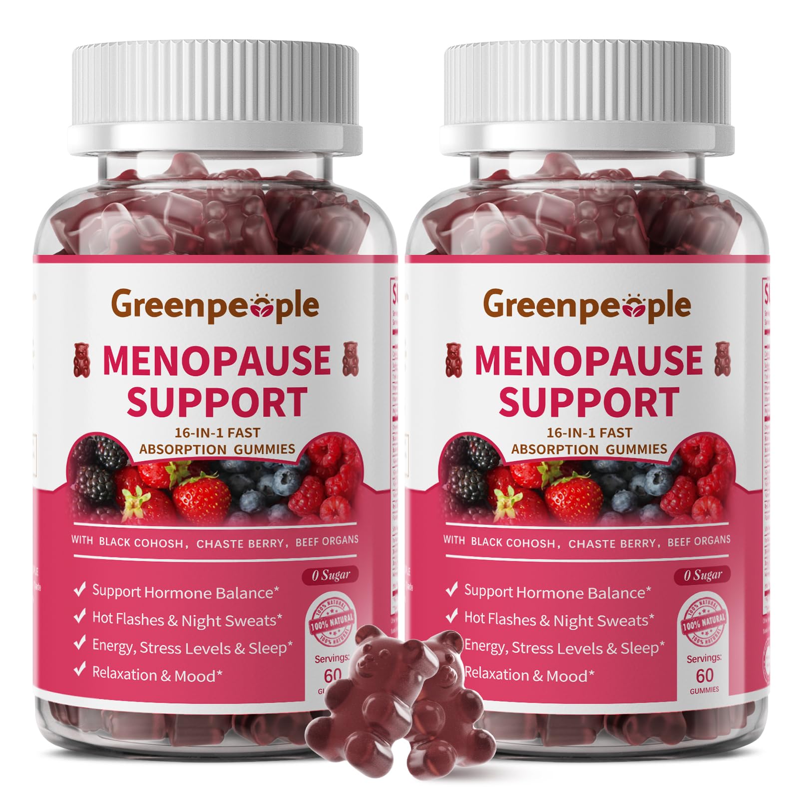 Gummies on a plate inviting daily self care with GREENPEOPLE
