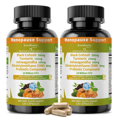 GreenPeople menopause capsules bottle front supports hormonal balance and daily comfort.