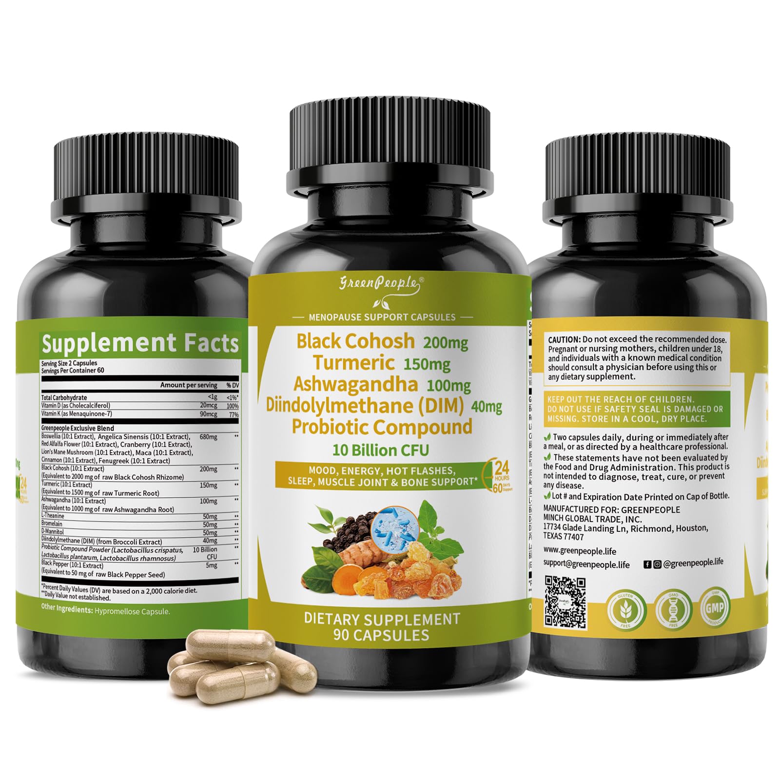 In-use scene shows GreenPeople capsules integrated into a morning routine.