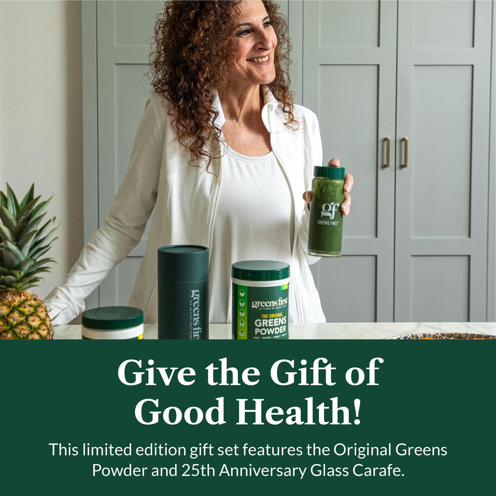 Greens First 49-superfoods powder, rich nutrients and antioxidants in a single scoop.