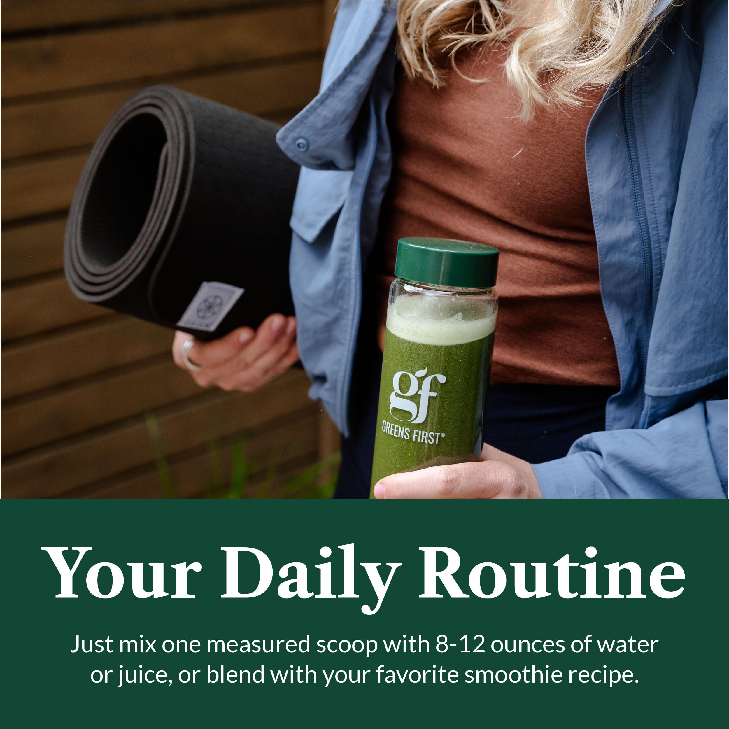 Greens First dairy-free, vegan, non-GMO formula suitable for various dietary needs.