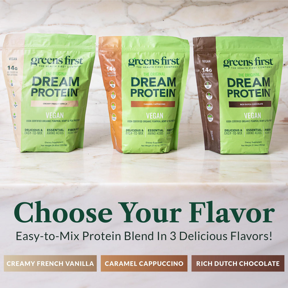 Greens First Dream Protein no added sugar keeps flavors simple