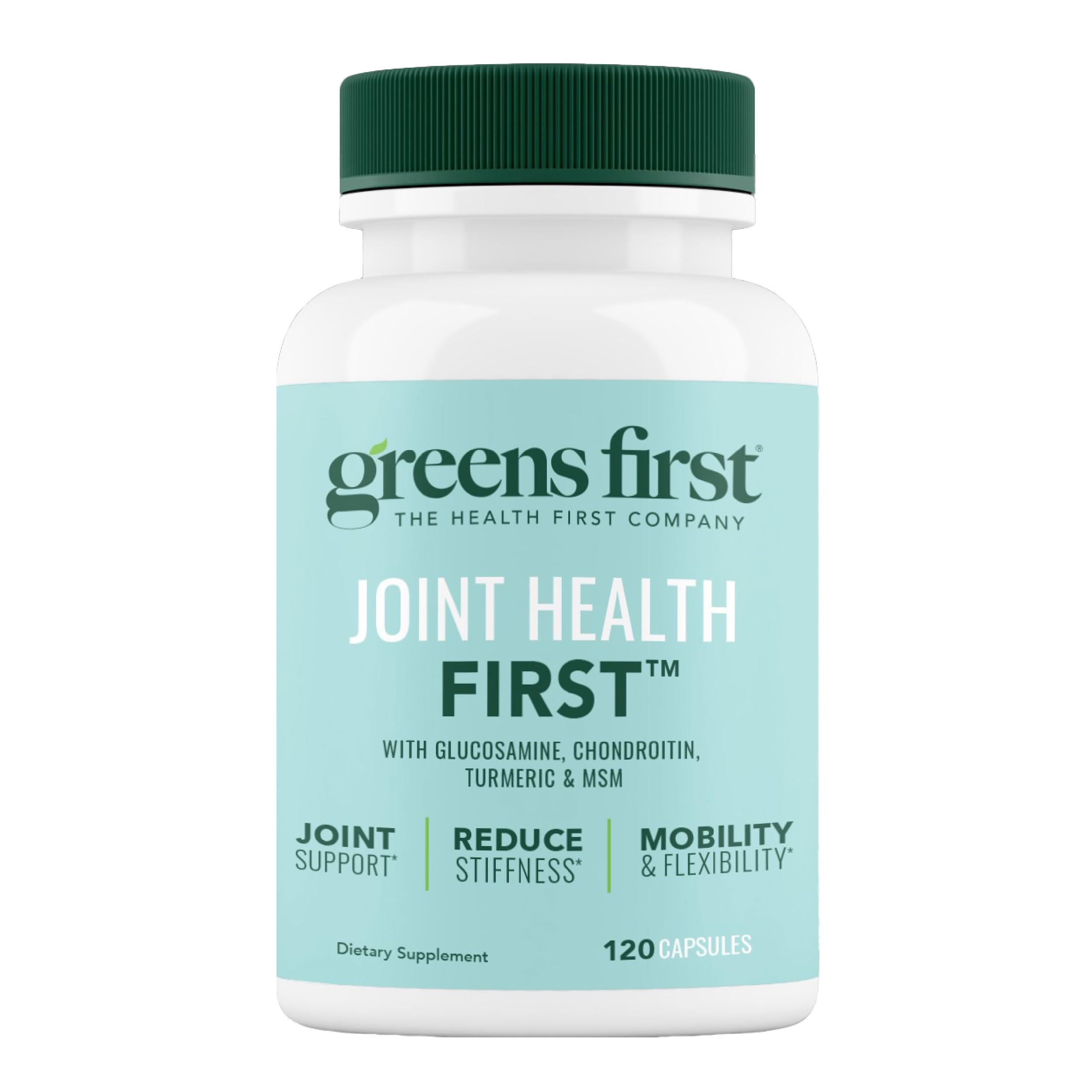 Greens First Joint Health First bottle label for daily joint support.