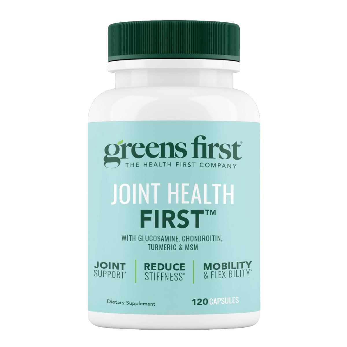 Greens First Joint Health First bottle label for daily joint support.