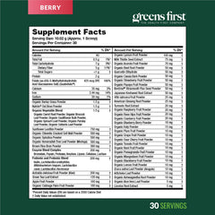Greens First being poured into a glass for a nutrient drink.