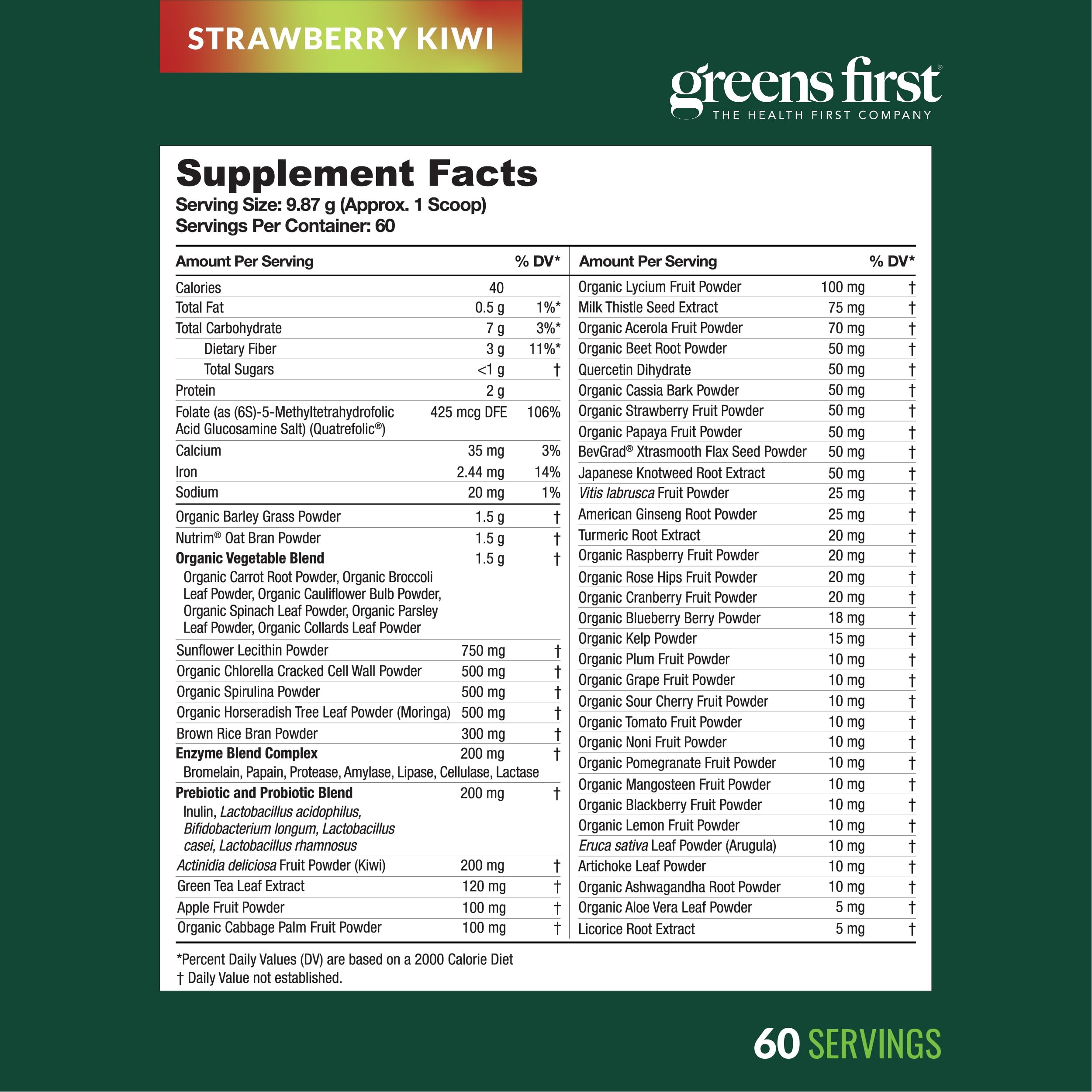 Greens First smoothie with powder blend.